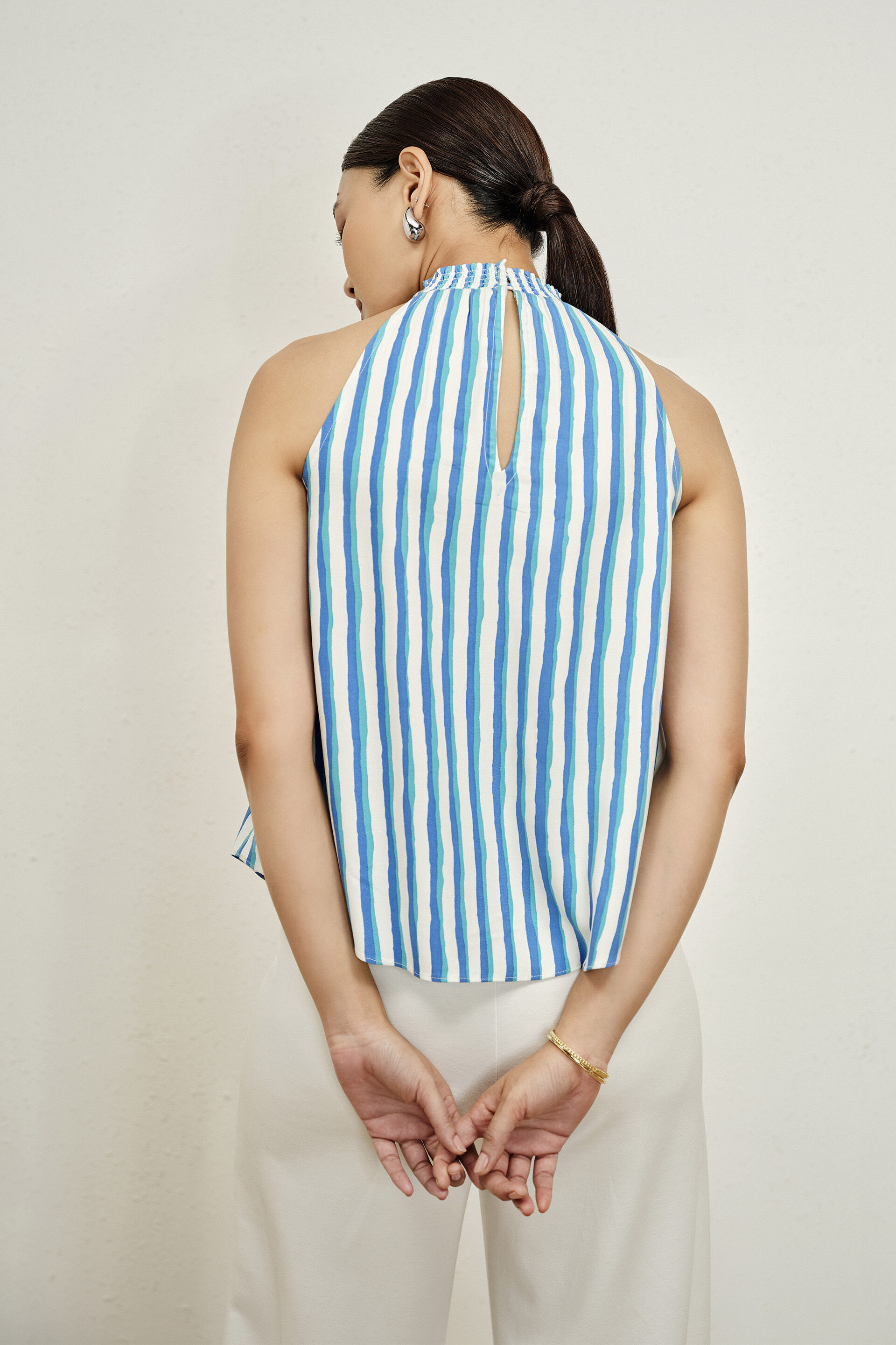 Arista White Striped Top, Blue, image 5